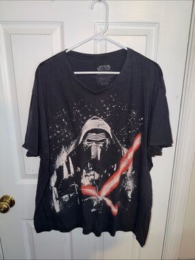 Star Wars Black Kylo Ren Graphic with Red Saber Accent tshirt